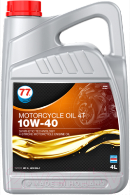 Моторное масло 77 Lubricants Motorcycle Oil 4T 10W-40 / 707852 (4л)