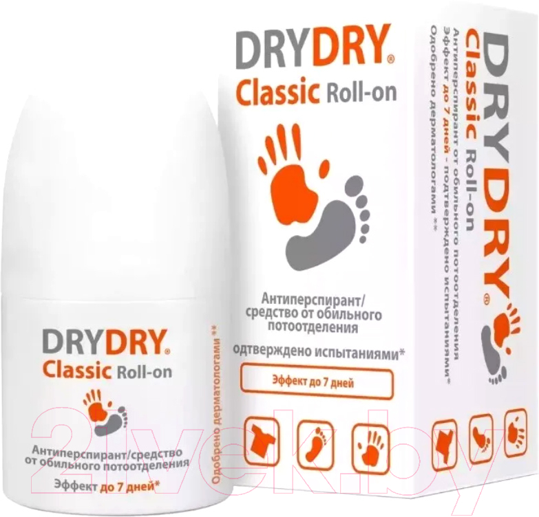 Дезодорант шариковый Dry Dry Classic Roll-On от обильного потоотделения