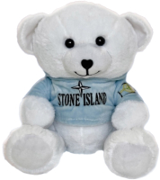 Мягкая игрушка SunRain Медведь Stone Islande 30см (белый/голубое худи) - 