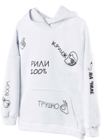 Худи детское Amarobaby Slang / AB-OD23-28S/00-152 (белый, р.152) -
