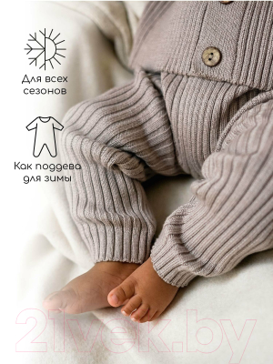 Штаны для малышей Amarobaby Pure Love Comfy / AB-OD23-PLС6/12-62 (коричневый, р.62)