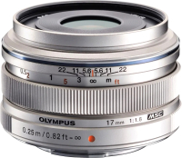 Широкоугольный объектив Olympus M.Zuiko Digital ED 17mm f/1.8 (серебристый) - 