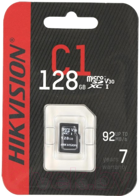 Карта памяти Hikvision microSDXC 128Gb HS-TF-C1(STD)/128G/ZAZ01X00/OD C1 V30 w/o (Adapter)