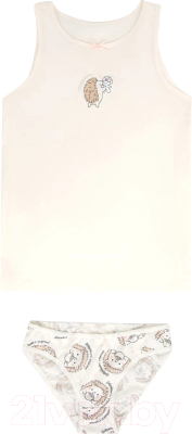 Комплект бельевой детский Mark Formelle 447006 (р.98-52, молочный/ежики на молочном)