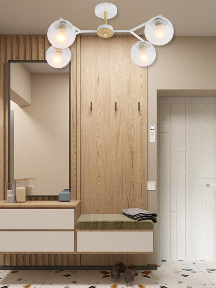 Потолочный светильник Mirastyle MH-5071/4 WH+WOOD — фото 3