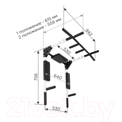 Турник-брусья Flexter Profi Gros / ТБПG12-FLX P (черный)