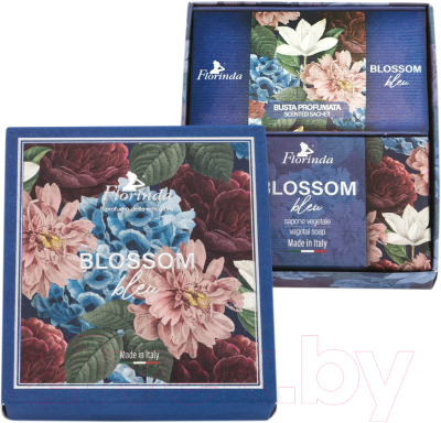 Подарочный набор Florinda Синие цветы (мыло 200г + саше ароматическое 3шт)