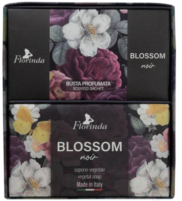 Подарочный набор Florinda Черные цветы (мыло 200г + саше ароматическое 3шт)