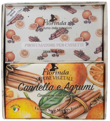 Подарочный набор Florinda Корица и цитрус (мыло 200г + саше ароматическое 3шт)