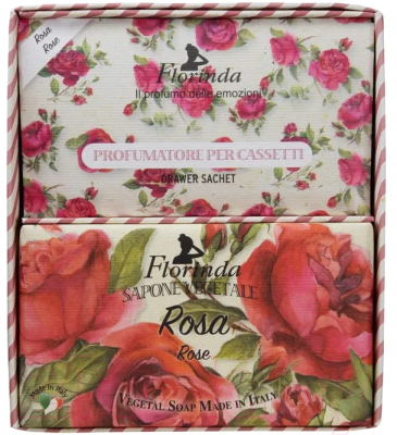 Подарочный набор Florinda Роза (мыло 200г + саше ароматическое 3шт)