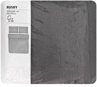 Комплект постельного белья Rusby 2ХМ 2 сп / 271304 (серый уголь)