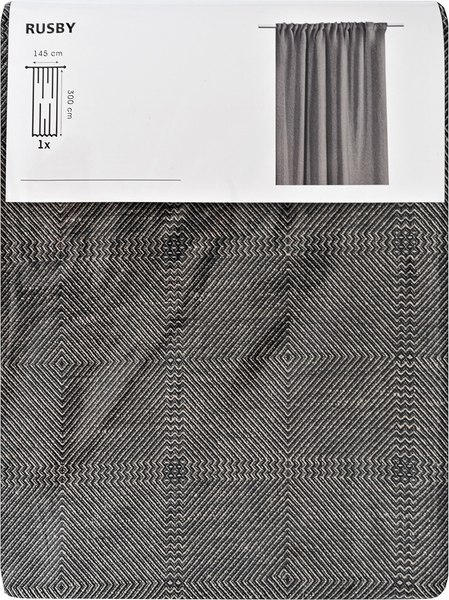 Штора Rusby Ромбы 150х300 / 257686 (черный)