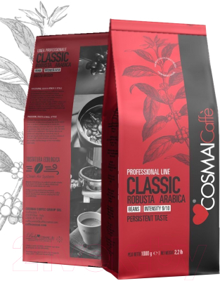 Кофе в зернах Cosmai Caffe Classic 40% Арабика 60% Робуста (1кг)