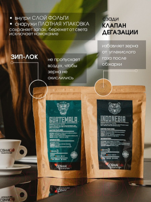 Кофе в зернах Cosmai Caffe Specialty Indonesia 100% Арабика (250г)