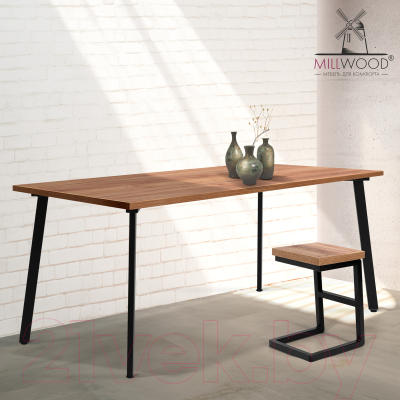 Обеденный стол Millwood Шанхай 160x80x75 (дуб табачный Craft/металл черный)