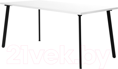 Обеденный стол Millwood Шанхай 160x80x75 (белый/металл черный)