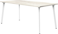 Обеденный стол Millwood Шанхай 160x80x75 (дуб белый Craft/металл белый) - 