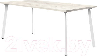 Обеденный стол Millwood Шанхай 160x80x75 (дуб белый Craft/металл белый)