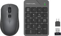 Мышь+цифровая клавиатура A4Tech Fstyler FG1600C Air (серый/черный) - 