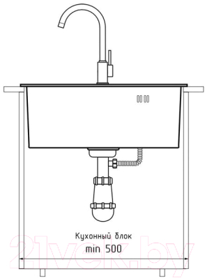Мойка кухонная GranFest GF-4844 PVD (графит)
