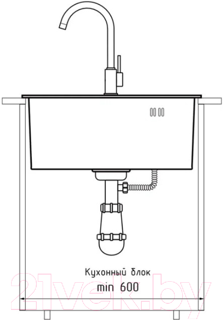 Мойка кухонная GranFest GF-5050 PVD