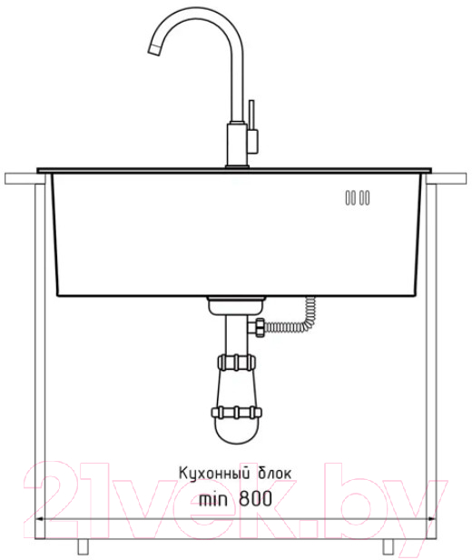 Мойка кухонная GranFest GF-6045 PVD