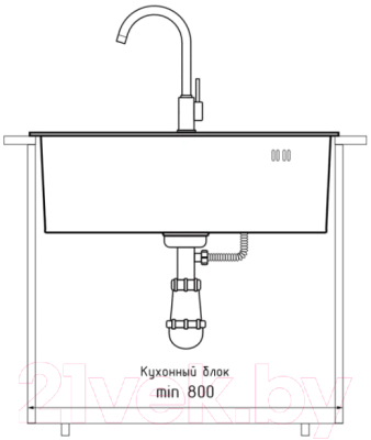Мойка кухонная GranFest GF-6045 PVD (графит)