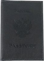 Обложка на паспорт Poshete 604-118LG-BLK (черный) - 
