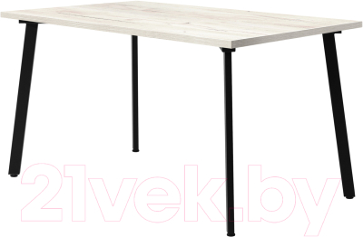 Обеденный стол Millwood Шанхай 130x80x75 (дуб белый Craft/металл черный)