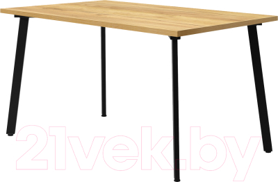 Обеденный стол Millwood Шанхай 130x80x75 (дуб золотой Craft/металл черный)