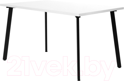 Обеденный стол Millwood Шанхай 130x80x75 (белый/металл черный)