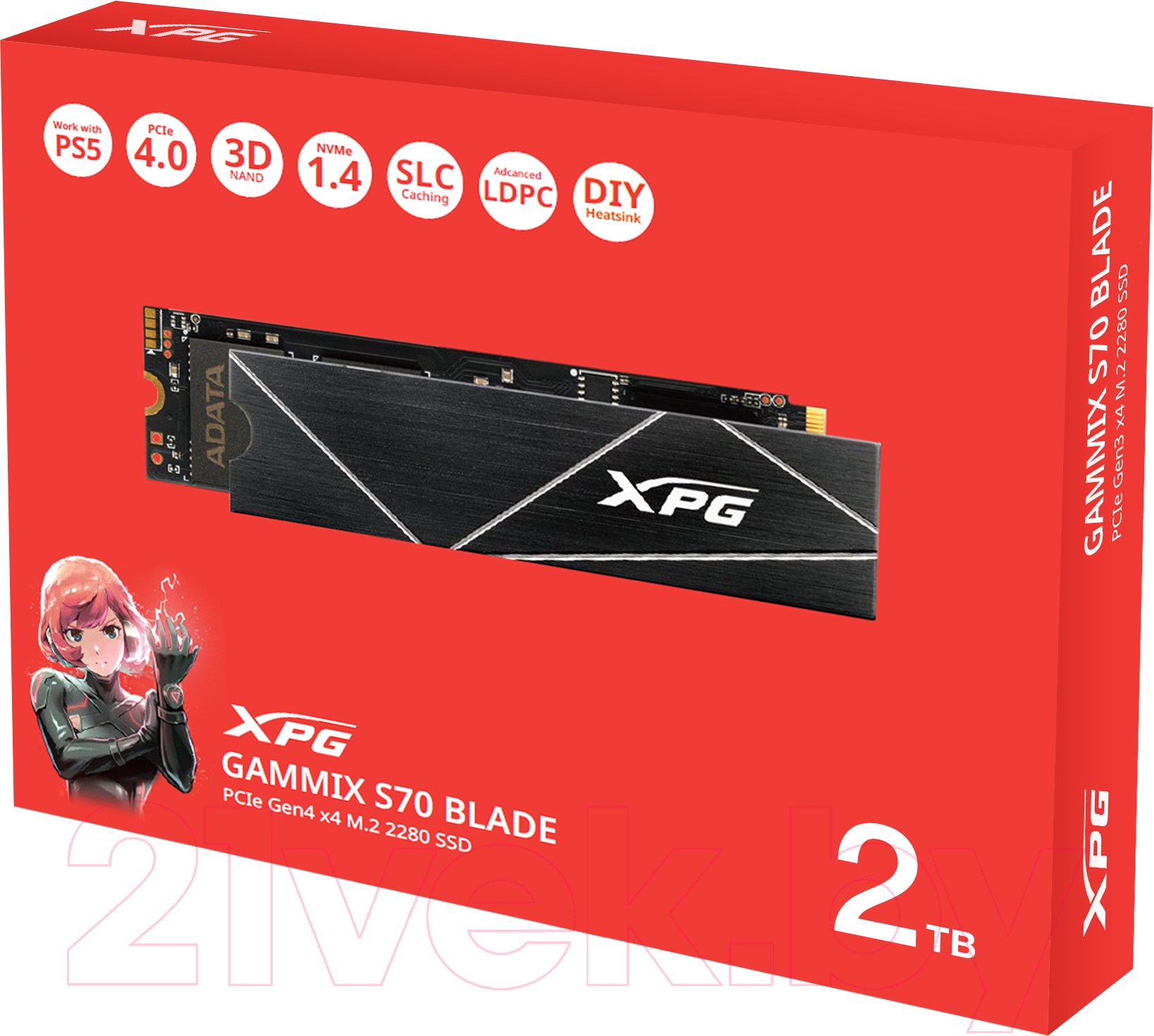 SSD диск A-data XPG Gammix S70 Blade 2TB (AGAMMIXS70B-2T-CS)