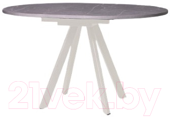 Обеденный стол Мир стульев Саен 27 100x100/30 (белый муар/фаерстоун)