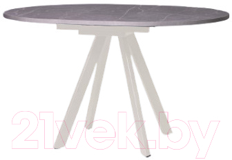 Обеденный стол Мир стульев Саен 27 90x90/30 (белый муар/фаерстоун)