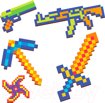 Набор игрушечного оружия Лесная мастерская Пиксели / 10060383 (5шт)