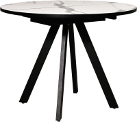 Обеденный стол Мир стульев Саен 27 90x90/30 (черный муар/мрамор белый) - 