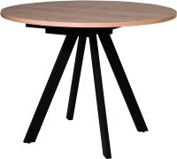 Обеденный стол Мир стульев Саен 27 90x90/30 (черный муар/дуб кера) - 