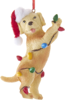 Елочная игрушка Kurt S. Adler Золотистый щенок с гирляндой / D4140_1 - 