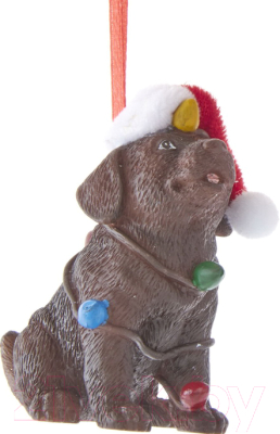 Елочная игрушка Kurt S. Adler Шоколадный щенок с гирляндой / D4140_2