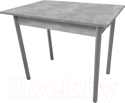 Обеденный стол Гальваник ПГ-28 (бетонный камень/опоры эмаль серебро)