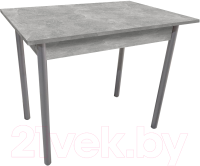 Обеденный стол Гальваник ПГ-28 (бетонный камень/опоры эмаль серебро)