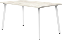 Обеденный стол Millwood Шанхай 130x80x75 (дуб белый Craft/металл белый) - 