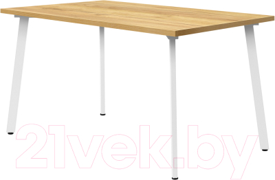 Обеденный стол Millwood Шанхай 130x80x75 (дуб золотой Craft/металл белый)