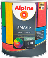 Эмаль Alpina Универсальная (750мл, черный шелковисто-матовый) - 