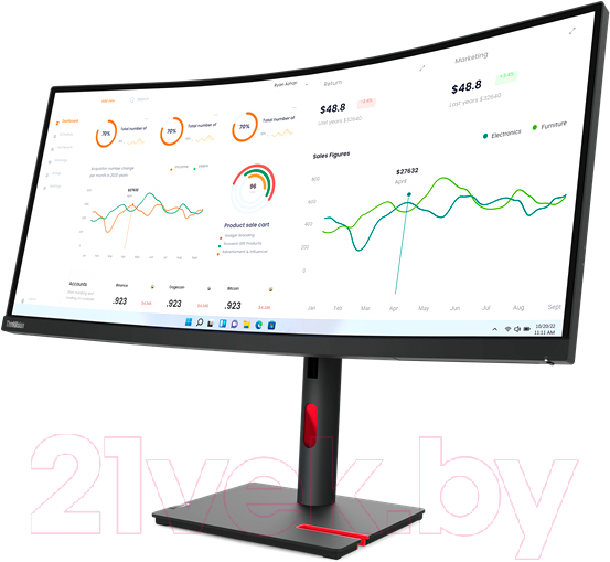 Монитор Lenovo ThinkVision T34w-30 (63D4GAT1EU)