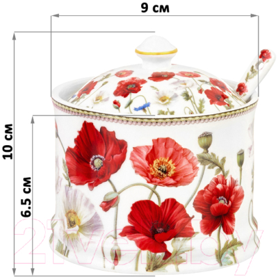 Изображение товара Сахарница Elan Gallery Маки / 420484 
