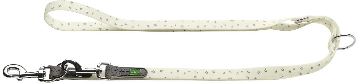 Поводок HUNTER T-Leash Convenience Refl Glow / 69157 (15/200, белый/звезды)