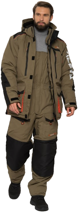Костюм для охоты и рыбалки Huntsman Siberia / 6770 (р-р 68-70/182-188, хаки/черный)