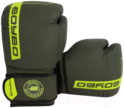 Боксерские перчатки BoyBo Fusion BG-092 (14oz, серо-зеленый)