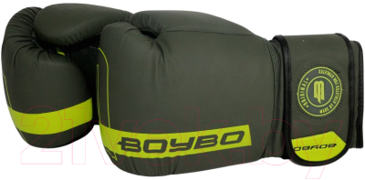 Боксерские перчатки BoyBo Fusion BG-092 (14oz, серо-зеленый)